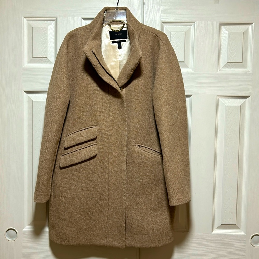 J. Crew 100% Italian Wool Coat Tan - Size XL
